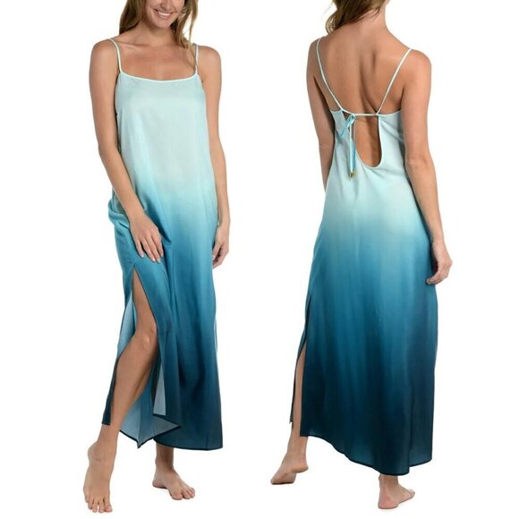 NWT La Blanca Women's Oasis Beach Maxi Dress Ombré Cover-Up